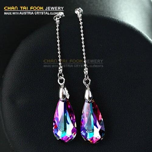 IREACESS New Brand Earrings Long Chain Luxury Crystal Drop Earring Fashion Jewelry For Women