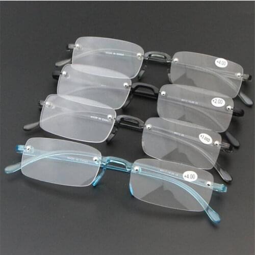 Men Reading Glasses Black TR90 UltraLight Frameless Women Square Eyeglasses Prescription +1.0 1.25 1.75 To 4.0 R058