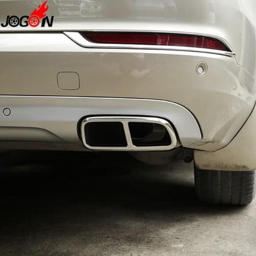 Stainless Steel Cover Trim For Volvo XC90 2015 2016 2017 2018 Car Rear Dual Exhaust Muffler End Pipe Sticker End Tip