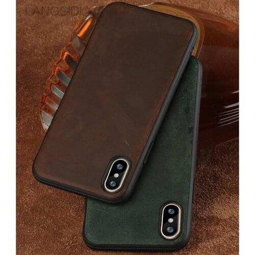 Luxury phone case For iPhone 8 Real Calf leather Back Cover Case/cowhide Leather Case