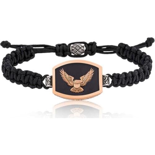 Silver, leathered Kayi Length Crested Male Wristband for Men