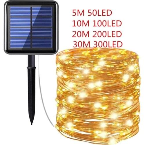 LED Outdoor Solar Lamp String Lights 50/100/200/300 LEDs Fairy Holiday Christmas Party Garland Solar Garden Waterproof 5m 10m