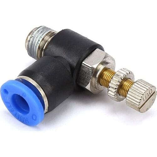 4mm 6mm 8mm 16mm Tube To M5 M6 1/2" BSP Male Thread Air Pneumatic Speed Flow Controller Gas Airflow Limit Valve Pipe Fitting
