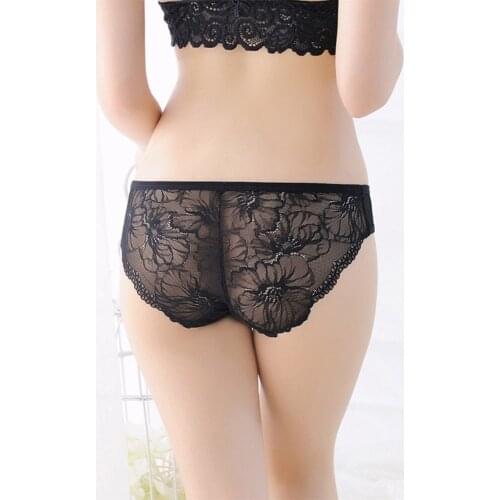New Sale Lace Briefs For Women Sexy Transparent Panties Low-Rise Panty Intimates Plus Size Ladies Underpants