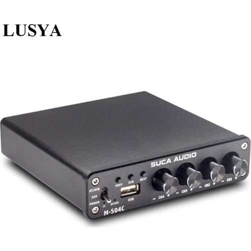 Lusya TPA3116D2 Bluetooth 5.0 amplifier 4 channel Audio Amplificador 50W*4 NE5532 Op Amp with 24V 4.5A adapter T1407