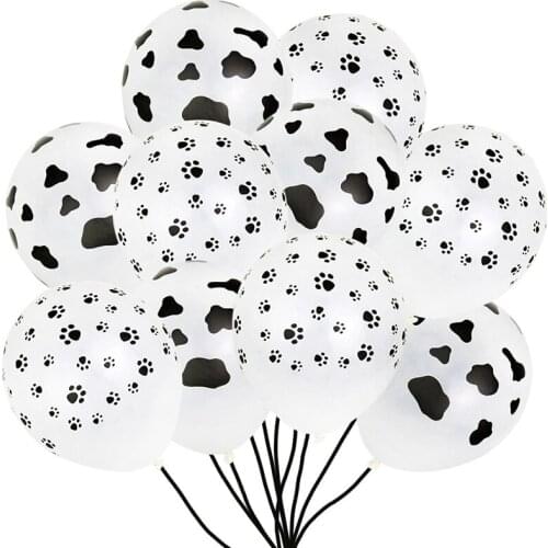 5/10Pcs 12 Inch Cow Dog Paw Print Latex Balloon Kids Birthday Party Decoration Animal Balloon Baby Birthday Decoration Air Ball