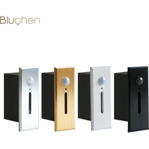 PIR Sensor Recessed Wall Lamps For Corridor Steps Aisle 3W AC85-265V Led Wall Light Fixture Modern Wall Sconce Lighting