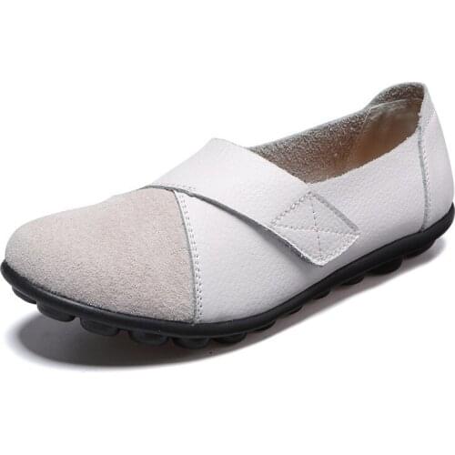 Womens shoes mother shoes womens single shoes Velcro peas shoes