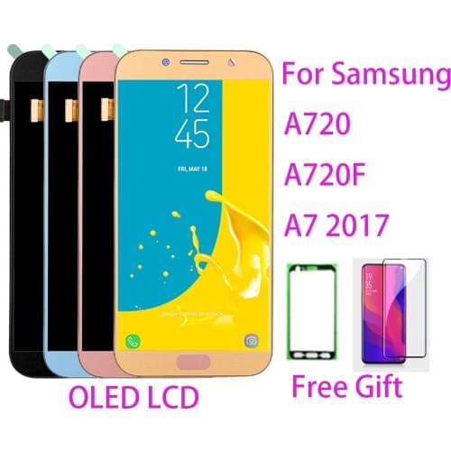 OLED LCD Screen For Samsung Galaxy A720 Touch Screen Digitizer LCD Display For Samsung A7 2017 A720F A720F LCD Assembly