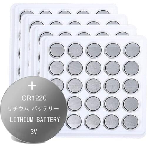 100pcs CR1220 Button Cell Batteries CR 1220 3V Lithium Coin Battery BR1220 DL1220 ECR1220 LM1220 for Watches toys car keys