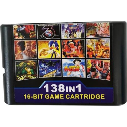 138in1 Game Cartridge Super Combo 16 bit Game Card for Sega Megadrive Genesis Console With Fast shipping-NTSC US