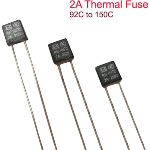 20pcs RH Thermal Fuse Cutoff 2A 92C 95C 105C 110C 115C 120C 125C 130C 135C 140C 145C 150C