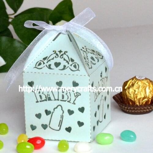 2017 popular laser cut first communion souvenir favours, light blue baby shower favors with babys name