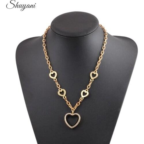 5pcs Vintage Heart Glass Locket Chain Pendant Necklaces Best Gift For Women Girl Heart Glass Living Memory Locket Jewelry