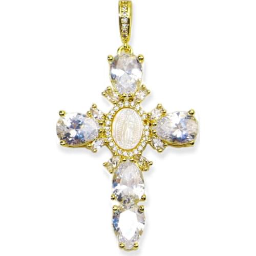 5 pcs cross pendants necklace crystal pendants cross with shell jewelry crystal jewelry necklace accessories for women 5676