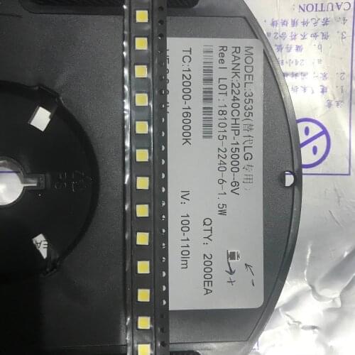 80pcs replace FOR LG Innotek LED LED Backlight 2W 6V 3535 Cool white LCD Backlight for TV TV Application 2-CHIP