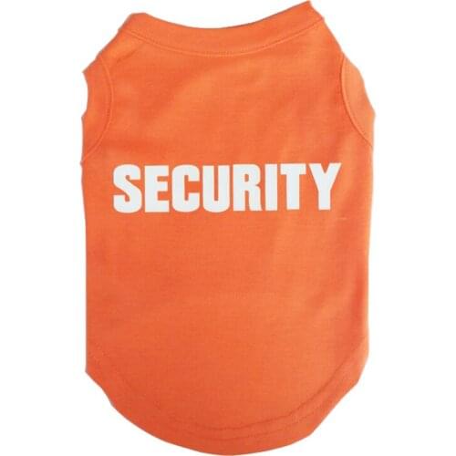 Free Shipping 12pieces/lot SECURITY Printed Pet Puppy Clothes Shirts Tee Clothes T Shirts Tank Tees Top for Summer for Small
