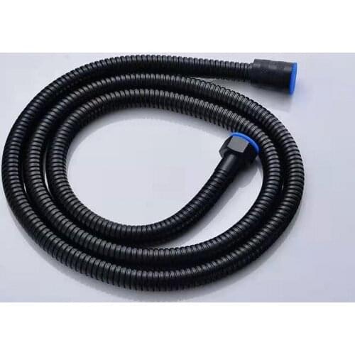 Black Shower Hose for Bathroom Shower Stainless 1.5M Handheld Shower Water Pipe Fittings Replacement Soft Water Pipe G1/2