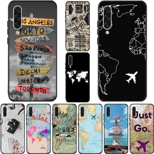 World Map Travel Phone Case funda coque cover For Samsung Galaxy note A 21s 31 50 51 71 30 20 10plus S 10 9 20 J4 2018