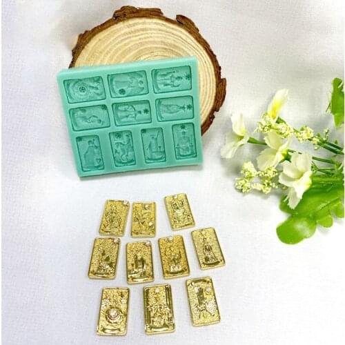 Card Necklace Epoxy Resin Mold Earrings Pendant Casting Silicone Mould DIY Crafts Jewelry Casting Tool