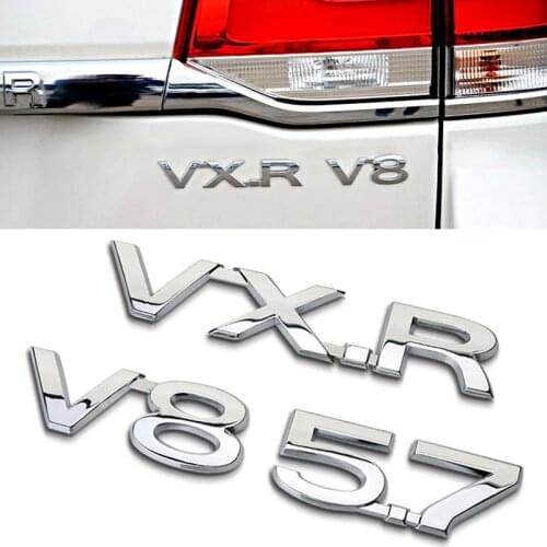 For Toyota Land Cruiser VXR VX.R V8 5.7 Prado Displacement Badge Metal 3D Tail Label Sticker Automobiles Refitting Styling Decal