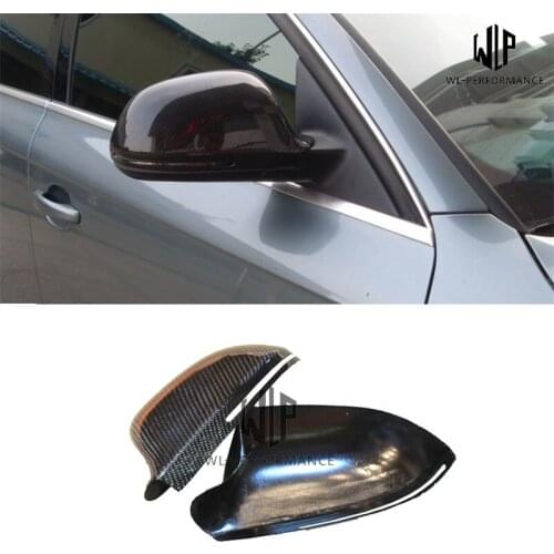 A4 High Quality Carbon Fiber Stick-on Car Rearview Mirror Cap Cover Trim Fit For Audi AAL Car Styling Free shipping 2009-2012