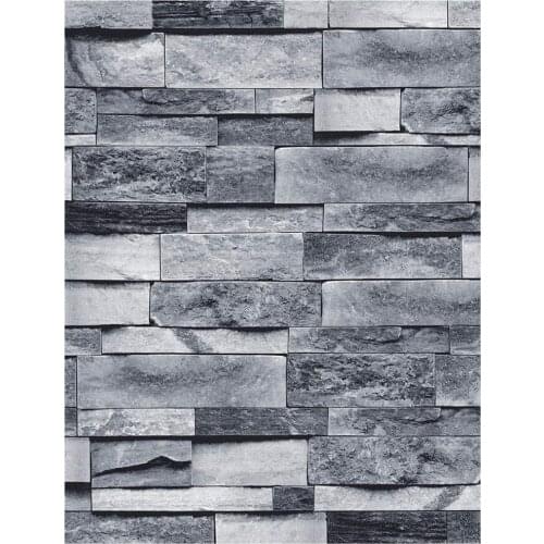 LUCKYYJ Grey Brick Wallpaper Self Adhesive Contact Paper Peel and Stick 3D Faux Stone Effect Wall Paper for Wall Decor Kitchen