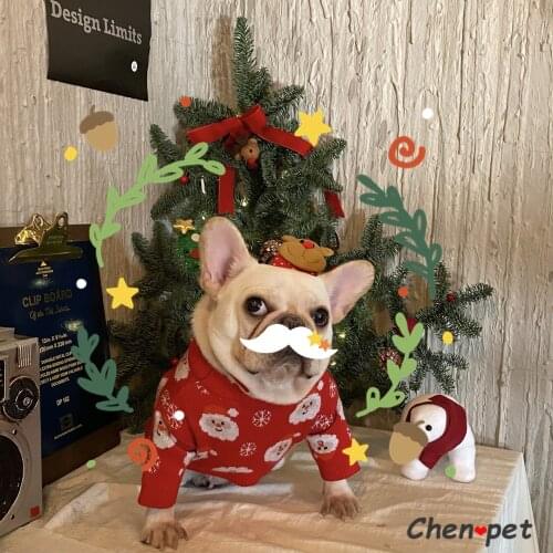 New Year Dog Supplies Winter Cute Warm Sweater for Small Medium Dogs Red French Bulldog Clothes Clothing Yorkie Corki Costumes