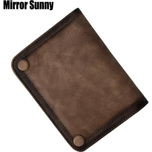 New Mens Short Wallet Top Layer Cowhide Leather Large Capacity Vertical Drivers License Multi-functional Male Purse Card Bag