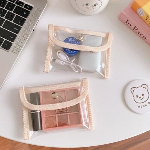 Transparent Pvc Coin Purse Women Kawaii Card Wallet Key Holder Storage Bag Girls 2021 New Clear Small Pouch Hand Purses