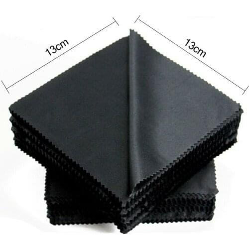 20 pcs/lot Black Microfiber Sunglasses Eyeglasses Cleaning Cloth 13*13cm Glasses Eyewear Clean Lens Cloth Accessories