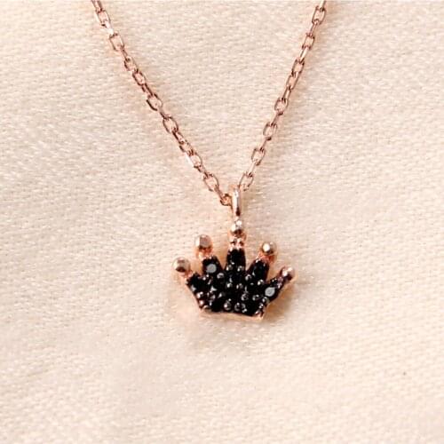 Zircon Silver King Crown Pendant