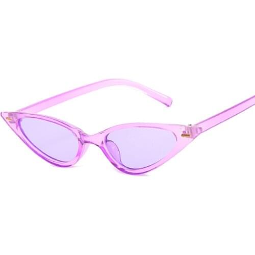 Fashion Small Cat Eye Sunglasses Women Brand Designer Triangular Cateye Sun Glasses Female Colorful Mirror Vintage Oculos De Sol