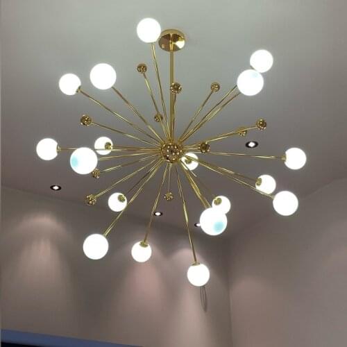 Modern Loft Art Style Dandelion Chandelier Creative Gold Warm Bedroom Dinner Living Room Bar G9 Hanging Light Fixtures