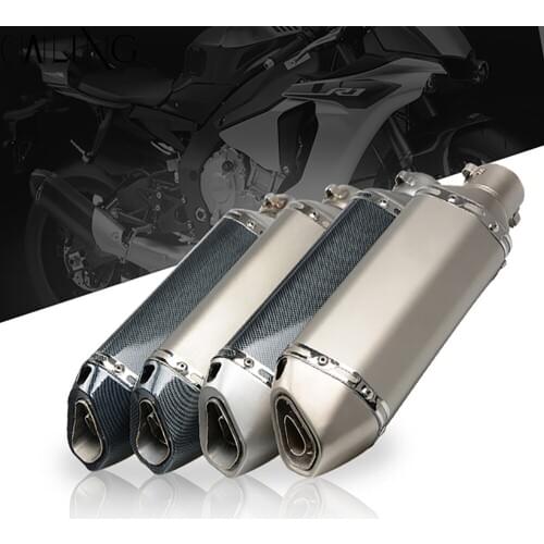 YOWLING Universal Motorcycle Exhaust Muffler Pipe Moto With db killer For GY6 CBR125 CRF230 TMAX 500 TMAX530 ER6N FZ6 MT-07 R3