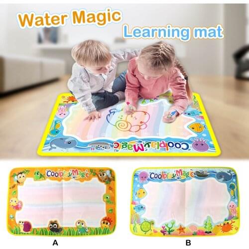 Funny Reusable Water Drawing Painting Doodle Mat Carpet with 2PCS Pens for Kids Children Early Educational Toy 59x36cm