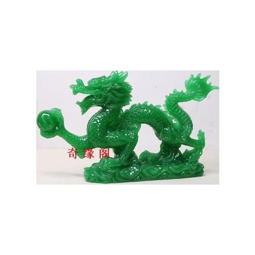 Zodiac Dragon God golden dragon Jade green ornament Golden Town House Getting resin crafts sculpture decoration statues Home
