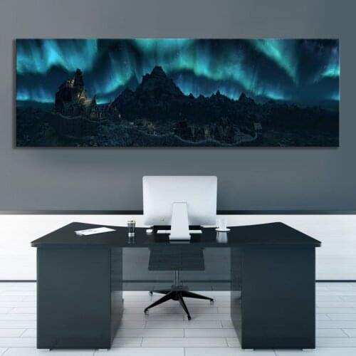 1pcs HD Picture Skyrim Poster Landscape Wall Art TES Games Art Wall Paintings for Living Room Wall Decor