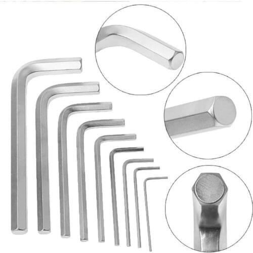 1pcs Ball Point End Long Arm Hex Key Wrench Metric Allen Nickel Plating 0.9mm-8mm Hexagon Keys Set