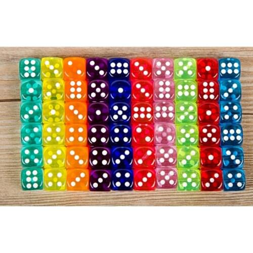 10 Colors ,20PCS/Lot Dice Set , High Quality Transparent Acrylic ,6 Sided Dice For Club/Party/Family Games Free Shipping