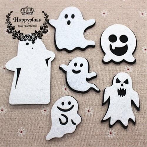 10pcs Kawaii Handmade Non-woven Fabric Halloween Ghost Applique Patches Felt Accessories DIY Craft Scrapbooking,about 5-8cm