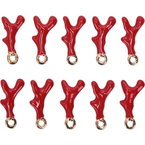 10Pcs/Set Full Resin Simulation Antler Horn Jewelry Charms Handmade Diy Findings Coral Necklace Bracelet Earring Pendant Make
