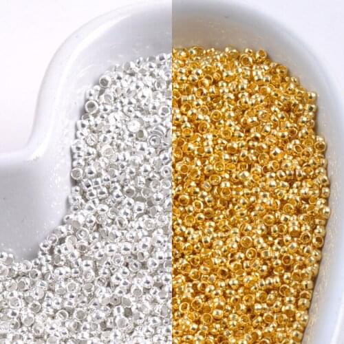 1000Pcs/lot Gold Silver Plated Round Spacer Loose Charms Setting Beads 1.5 mm Jewelry Free Shipping YKL0378-1.5mm