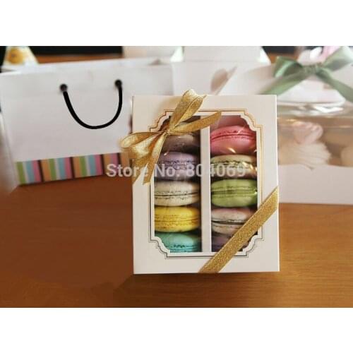 15.5*12.5*5cm Window Macaron boxes,Kraft Cake Box packaging Boxes gift box ,50piece\lot .DHL Free shipping