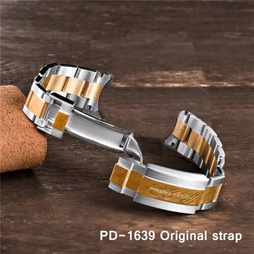 2020 PAGANI DESIGN original strap Gold PD-1639 model stainless steel strap 21mm Fashion Luxury