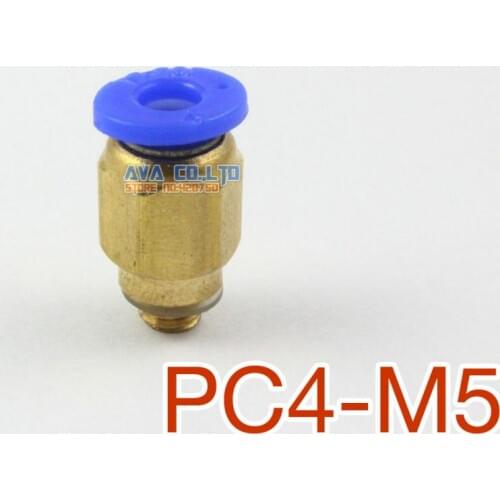 30 Pieces Tube OD 4mm x M5 Male Straight Pneumatic Connector Push In To Connect Fitting