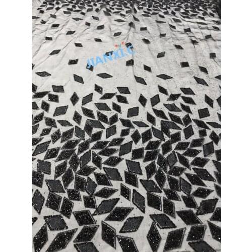 5yards yaking-11315 glued print glitter tulle african India dress fabric for wedding dress