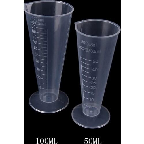 50ml/100ml Transparent Measuring Cup Labs Plastic Graduated Beakers Kitchen Tools Accessories
