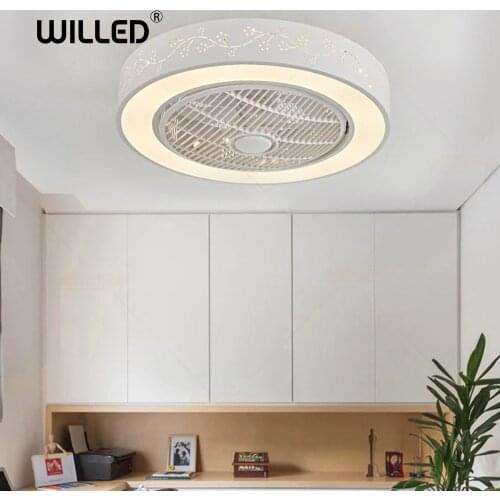 APP Smart wifi 55cm led ceiling fan with light remote control lamp Fans bedroom modern children home restaurant 40w three color