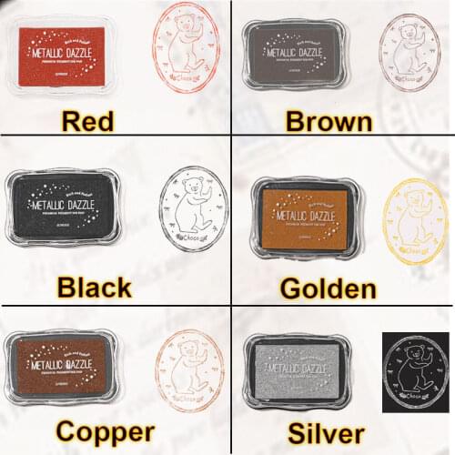 6pcs/lot Big Size Vintage Metallic Color Ink Pad For DIY Scrapbooking Decoration